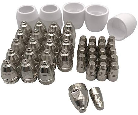 Magiin 45pcs P-80 Électrode Plasma Tip Buse 1.5 100Amp Plasma Torche Consommables Buse Découpeur Plasma Accessoire
