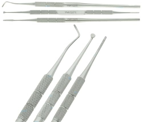 YNR Toe Nail File & Probe Set - German Chiropody, Podiatry Blacks File, Spoon & Swan Neck Probe Kit for Podiatry Tools, Pedicure Foot Care Tools, Ingrown Toenail Tool, Premium Stainless Steel