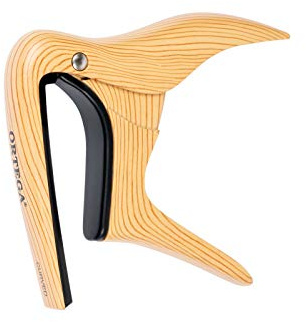 Ortega Guitars Kapodaster Gewölbt - Aluminium-Legierung Hellbraun | Musikinstrument Zubehör, für Gitarre, OCAPOCV-MAD