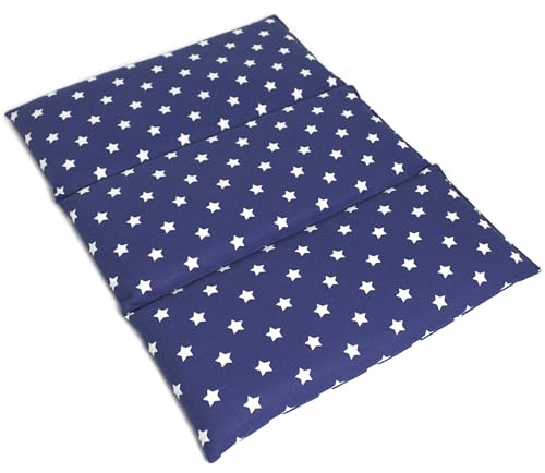 GIRAFFENLAND Bio-Dinkelkissen groß 40x30cm - 3-Kammer - Sterne-blau - Wärmekissen Körnerkissen