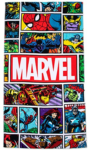 Jay Franco Marvel Comics Vintage Comic - Serviette de Plage Extra Large - 86x162 cm - 100% Coton