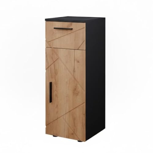 Vicco Midischrank Irma, Goldkraft Eiche/Anthrazit, 30 x 81 cm