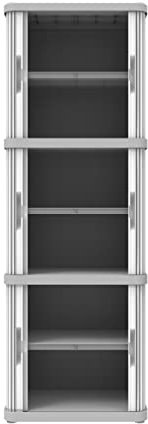 Terry - Rolling Space Cab 3, Armadio a 3 Vani con Due Antine Scorrevoli, 3 Ripiani Interni Modulabili, da Interno e Esterno, in Plastica, 59x36x170 cm