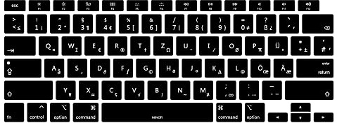 MiNGFi Deutsche QWERTZ Tastaturschutz für MacBook, A2179/A2337, US/ANSI | Für MacBook Air 13 A2179 (2020), A2337 (M1, 2020-2022), F1-F12 mit halber Höhe, Touch ID, Silikon, Schwarz
