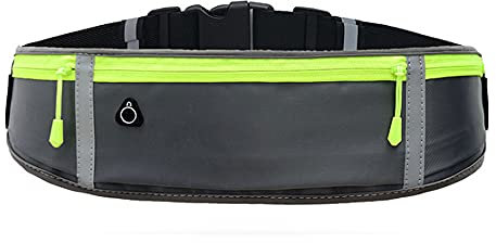 Laufgürtel für Handy, wasserdichte und Verstellbare Lauftasche, Hüfttasche für Joggen, Fitness, Radfahren, Reisen und Outdoor-Aktivitäten (Grau)