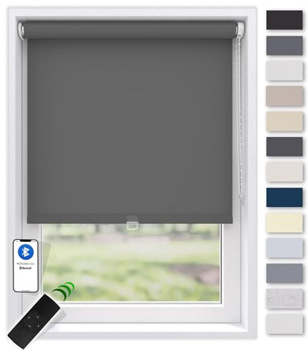 EFIXS Sonnenschutz Rollo, transparent, Breiten: 40-240, Höhe bis 275 cm, Hier 100 x 190 cm (BxH), anthrazit, Blendschutz, Kettenzug, Springrollo, Motor