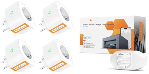 Refoss Prise Connectée WiFi,Prise Intelligente Compatible avec Homekit,Siri,Alexa,Google Home & Ouvre-Porte de Garage Connecté WiFi, Télécommande de Porte Intelligent
