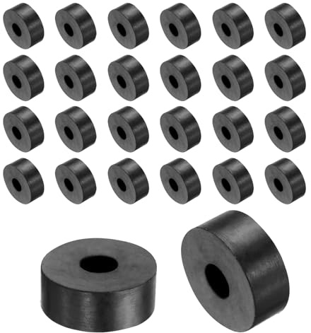 QUARKZMAN 36Stk Gummi Unterlegscheiben Gummispacer 25mm Außendurchmesser 8mm Innendurchmesser 10mm Höhe Runde Antivibrationspacer Gummibuchsen Grommets Dicke Gummischeiben für Auto Zubehör