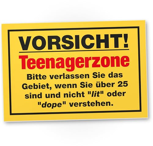 DankeDir! Teenager - Kunststoff Schild 30 x 20 cm - Geschenkidee Teenie Spruch Zimmer Türschild Jungen & Mädchen Jugendzimmer - Dekoration Deko Geschenk Idee Jugendliche Tür Deko Geburtstag