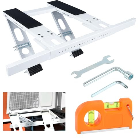 Support de fenêtre sans perçage, support de climatiseur réglable robuste pour fenêtres à suspension simple et double, convient aux unités de 5 000 à 24 000 BTU, peut supporter 100 kg, installation