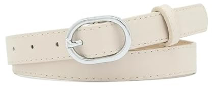 YGLEEULI Gürtel Damen Damen-Gürtel, vielseitiger PU-Ledergürtel, ovale Metall-Dornschließe, Jeans- und Kleidergürtel for Mädchen(Beige)
