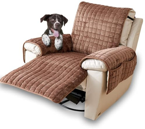 CFPLeHiYS Sesselschoner für Relaxsessel Sesselüberwurf mit Armlehne Sesselauflage Anti-Rutsch Fernsehsessel Schonbezug Sofa Armlehnenbezüge Sesselbezug für Haustieren Hund(Kaffee,1 Sitz (53 * 190cm))