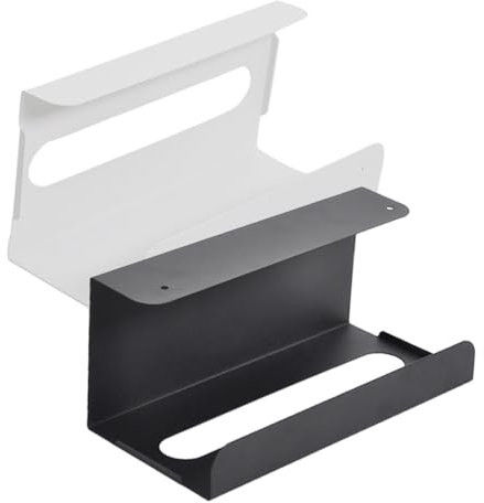 HOMSFOU 2stücke Wandmontierter Papierhalter Für Küchentücher Schwarz Weiß Platzsparendes Design Einfach Zu Montieren Für Badezimmer Und Küche