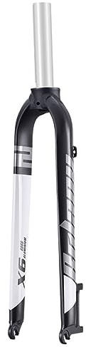 JNTFNE Fourche Rigide pour VTT 26/27,5/29 Pouces, Fourche Avant ultralégère 1-1/8 Pouces, Tube Droit sans Filetage, Frein à Disque QR 9 x 100 mm, Alliage d'aluminium (Blanc, 26 Pouces)