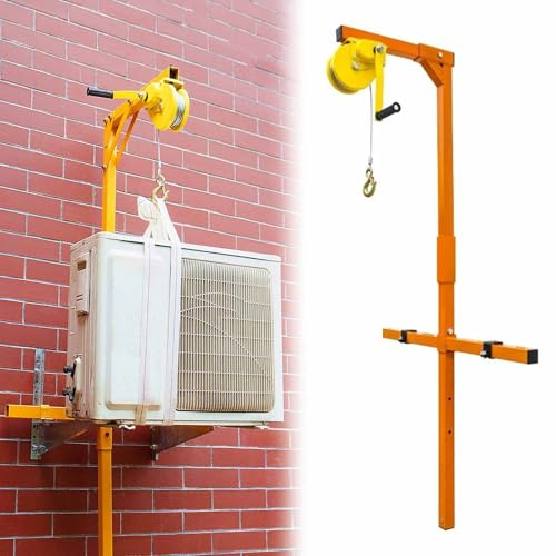 Treuil Manuel Palan Outil De Levage Pour Climatiseur Extérieur, Hauteur Réglable Hvac Levage 5 10 15 20 25 30 M, Mini Grue De Levage Commerciale Pour Les Objets Lourds(15m/49ft Wire Rope)