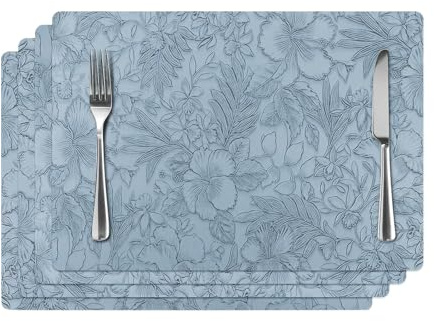 Komforbaa Tovaglietta Lavabili 43x30cm, sottopiatti Individuali Set da 4 pezzi, Resistenti al Calore tovagliette colazione Azzurro
