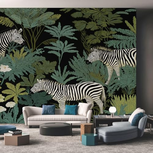 Genérico Decoracion Papel Pintado Cebra, Fotomurales Selva África Vida Silvestre Papel Pared Tejido No Tejido Murales de Pared 350x256 Salon Dormitorio Decorativa W&32