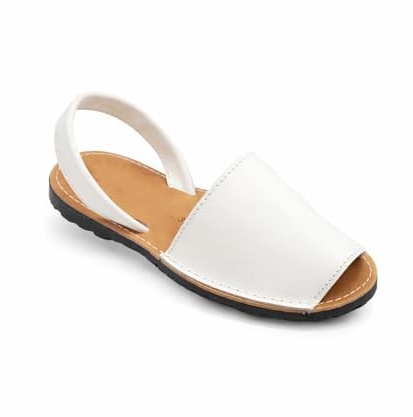 MARUKATSU Sandales Menorquines en cuir pour femme | Chaussures traditionnelles espagnoles | Abarcas plates d'été confortables et artisanales