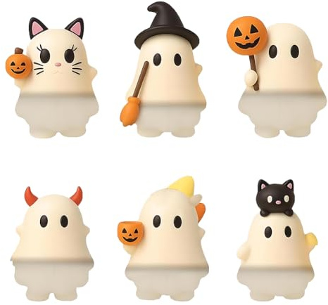 HTU Ghost Geister-Handyanhänger, Halloween, niedlicher Geister-Handyanhänger (6 Stück) (G)