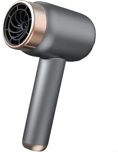 Haartrockner mit Akku, 3 Geschwindigkeits- und Temperaturstufen, USB-aufladbar, kompakt und leicht für Reisen, Camping und Outdoor, Schwarz(EU Standard Dark Gray)