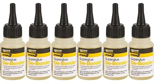 Stick 2 Superglue De-Bonder, Clear Solvent-Based Liquid, Rapid Acting Formula, 20ml, Pack of 6