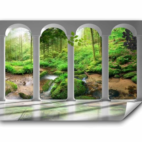murando - Fototapete selbstklebend Wald, 294x210 cm, Schlafzimmer, Full HD | Selbstklebend ohne Kleister, Full HD Druck, ideal fürs Wohn- oder Schlafzimmer, schnelle Montage, lichtbeständig, geruchsfrei