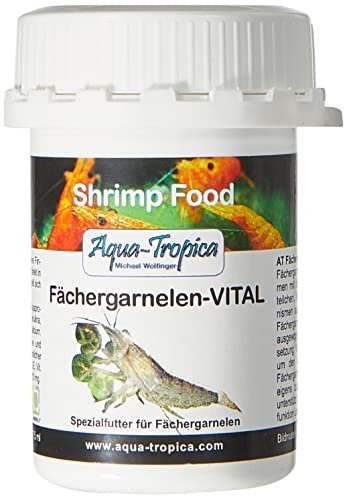 Aqua-Tropica Fächergarnelen-VITAL - Hauptfutter für alle Fächergarnelen Arten I Feinstes Staubfutter neu gedacht I Fächergarnelen Futter I 40g