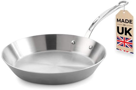Samuel Groves - Classic Stainless Steel Tri-Ply Frying Pan - Rapid Heat Distribution - Suitable for All Hobs, Including Induction Made in England (28cm)