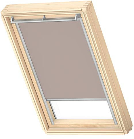 VELUX Original Dachfenster Verdunkelungsrollo für FK08, Hell-Taupe, mit Grauer Führungsschiene