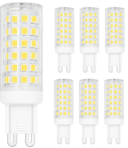6 Pack G9 Led Light Bulb Dimmable 6W Equivalent 60W Halogen Daylight White 6000K 700 Lumen AC 110V 120V 130V Bedroom Lamp