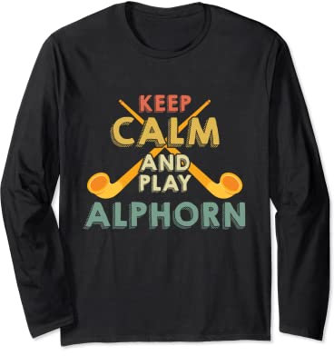 Spielen Sie Alphorn Musikinstrument in Schweiz Alpen Souvenir Langarmshirt