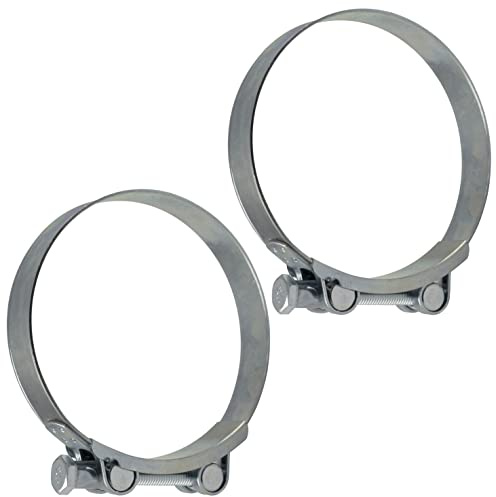 AERZETIX - C63711 - Set of 2 screw clamps with pin 98-103 mm - band width 24 mm - made of steel - silver - fluids flat key pipes ducts ventilation
