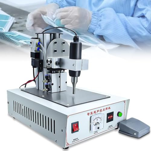 1200W Máquina De Soldadura Por Puntos Ultrasónica,35Khz Soldadora De Plástico Ultrasónica Neumática, Máquina De Soldadura De Plástico Para Soldadura Por Puntos De Telas No Tejidas, Telas De Nailon