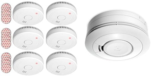ELRO FS1805 6-pack Rökdetektor med magnetklister - 5 œrs batteri och/DIN EN14604 & Ei Electronics Ei650 Rökdetekterare