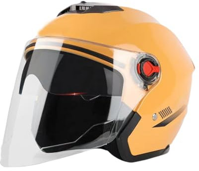 MLqkpwy Casco De Moto para Hombre, Abierto 3/4 Jet, Ciclomotor Ligero, Duradero con Visera