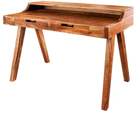 Riess Ambiente Massiver Sekretär Monsoon - 100cm - Natur - Akazienholz Schubladen Schreibtisch Ablagetisch Arbeitstisch Massivholz