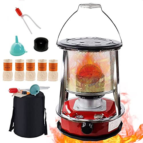 Smoke-Free Portable Kerosene Stove, 9,000 Btu Kerosene Heater for Indoor Use,Kerosene Stove with Funnel,Storabag,Portable Outdoor Oil Heater Camping Stove,5 Cotton Wicks/4.6L