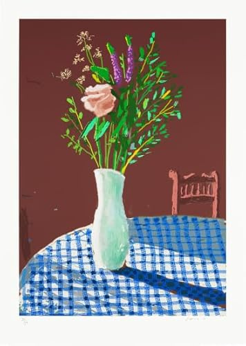 David Hockney - 21st April 2021, Yellow Flowers in a Small Milk Churn - Canvas Print On A Wooden Frame - Perfect Picture For Wall Decoration