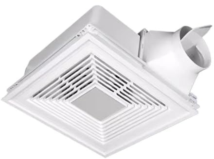 Ventilador de suelo, extractor de grasa para cocina, baño, 60 W, potente extractor de aire, ventilador de techo integrado, silencioso, 30 x 30 cm