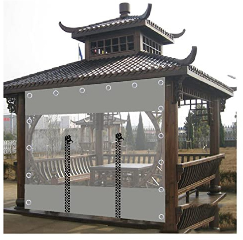 BUJNIE Tende Trasparenti per Esterno Taglia Larga con Cerniera, Ganci, per Carport, Magazzino, Tenda Divisoria, Tenda Trasparente Esterno PVC (16.4x7.87ft/5x2.4m)