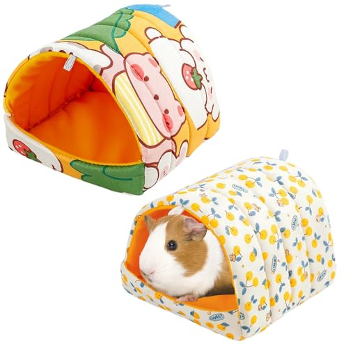 GYTFOG 2 Pack Guinea Pig Bed, Guinea Pig Houses and Hideouts, Warm Hamster Bed for Small Animals, Portable Pet Accessory for Sleeping Spot and Cage Decoration, for Chinchillas,Hamsters,Dwarf Rabbits