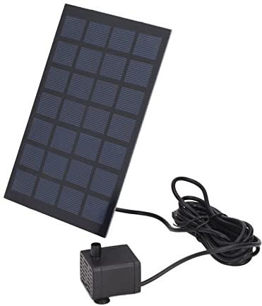 KIMISS Passar för Solenergi Fontänpump med Direktdrift, 6 Munstycken, Låg Strömförbrukning och Snabbstart för Trädgårdsdekoration, 7V Soldriven Vattenpump för Dammar och Fågelbad