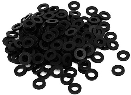 sourcing map 200 Stück Gummi Unterlegscheiben M3 6mm Außendurchm. 1mm Dicke | 3mm Innendurchm., Für Wasserschlauch Wasserhahn, Gummi