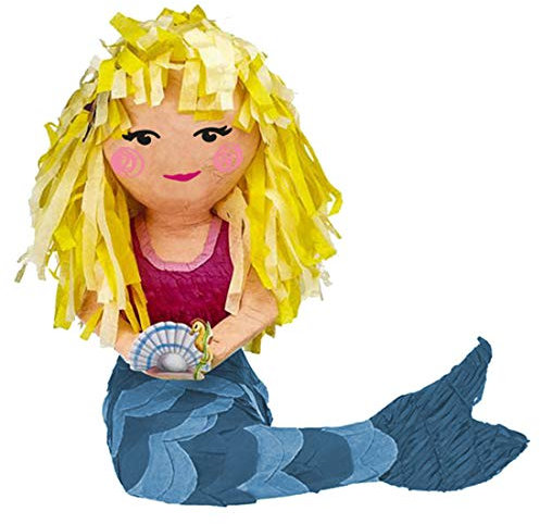 NET TOYS Niedliche Pinata Kleine Meerjungfrau | ca. 40 cm Durchmesser | Zauberhafte Party-Deko Unterwasserparty | Perfekt geeignet für Kinderfest & Kindergeburtstag