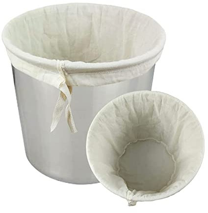 Brew bag zum Abseihen von wiederverwendbaren Kordelzug Hause Brauen Beutel für Bier Wein Marmelade Obst Nussmilch und Joghurt (Packung mit 2 Stück)