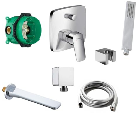 vanvilla Wannenset Unterputz mit Wannenarmatur Hansgrohe poliert HG66