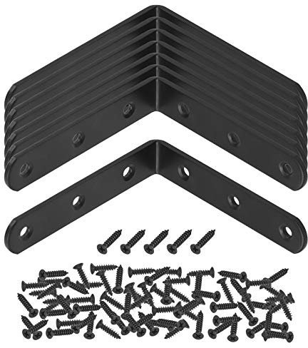 Mardatt - Staffa angolare a L, con staffe angolari di 90 gradi, con viti autofilettanti, per sedie, scaffali, mobili, supporto per giunti di riparazione (100 x 100 mm)