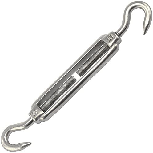 OPIOL QUALITY® Spannschloss Haken - Haken M4 aus Edelstahl A4 V4A (1 Stück) ähnl. DIN 1480 Spannschlösser Wantenspanner Drahtspanner Spannschraube Seilspanner