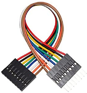 Unifizz PVC Multicolored Dupont Wire Length 300mm 8Pin Male to Female Terminal Wire Jumper Cable, Breadboard Jumper Ribbon Cable Kit, Multicolored 10pcs