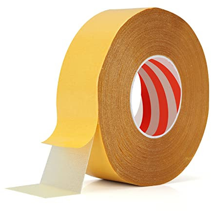 GOYADA Double Sided Carpet Tape 50mm x 50m, Carpet Tape Double Sided Heavy Duty Mesh, Carpet Gripper Tape Mesh Rug Gripper for Carpet